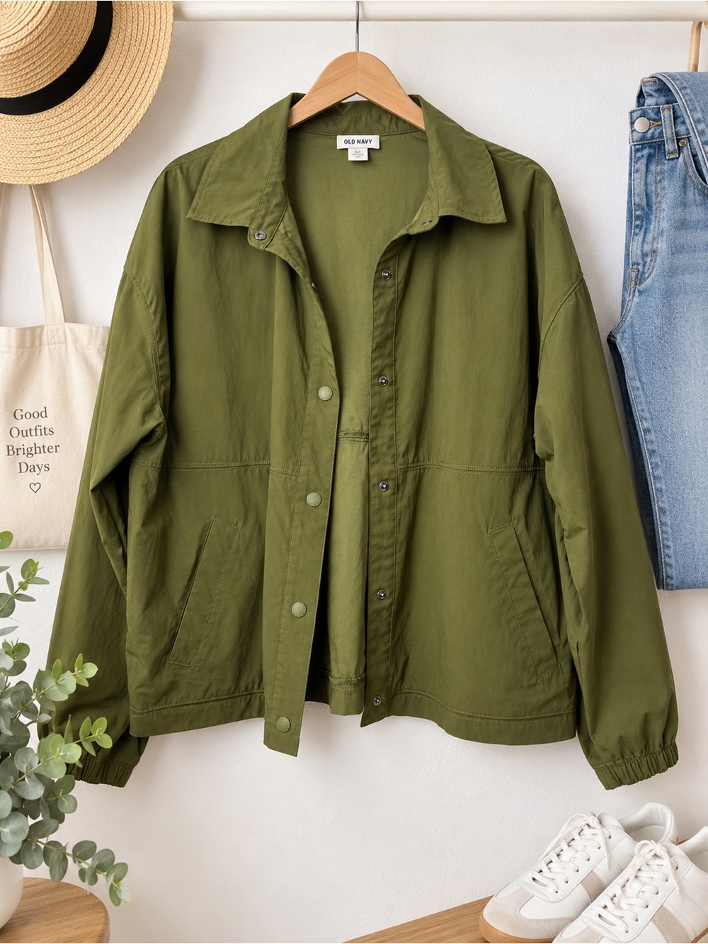 Offline Aerie Olive Green Lightweight Bomber Jacket